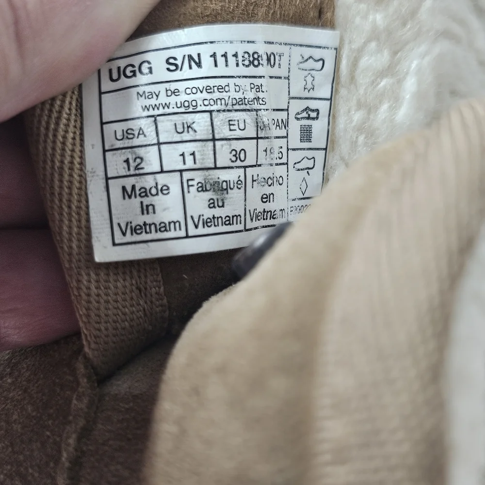 UGG Jona Chestnut Suede Sheepskin Lined Kids Winter Boots Toddler Size 12